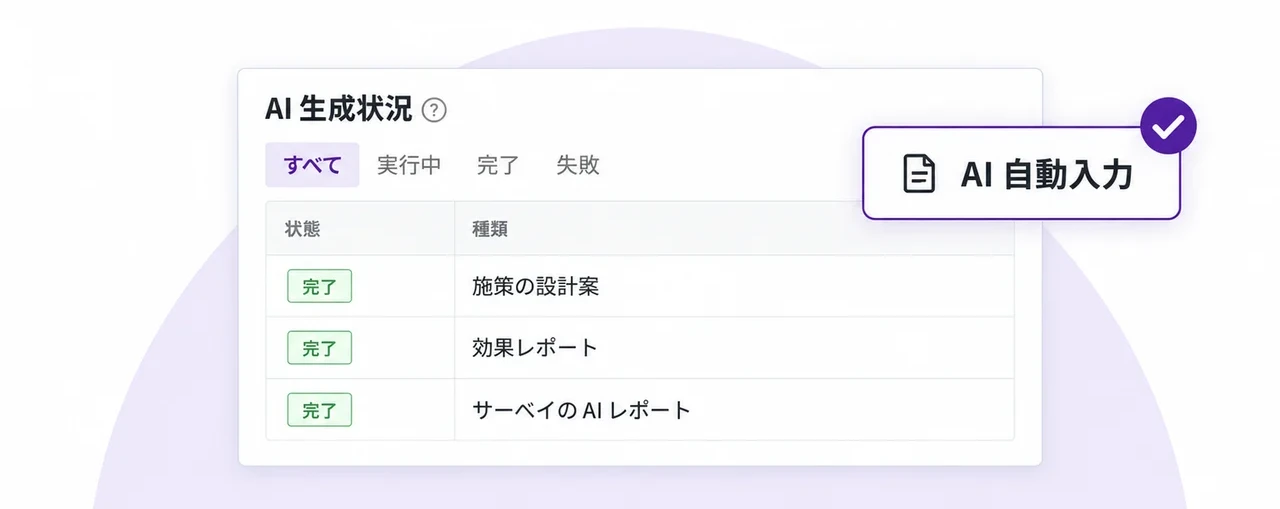 資料や文章から入力案を作成する AI 自動入力画面